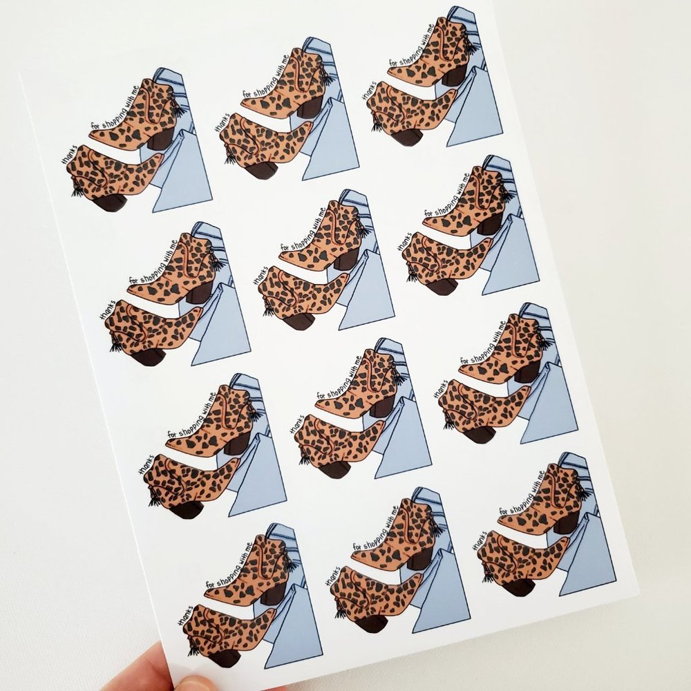 LB069 Animal Print Ankle Booties Poshmark Sticker Sheets [Price Firm] - Picture 4 of 8